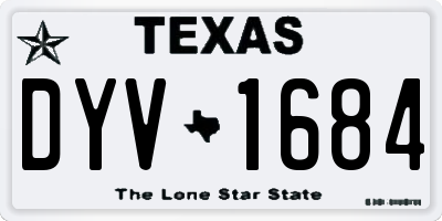 TX license plate DYV1684