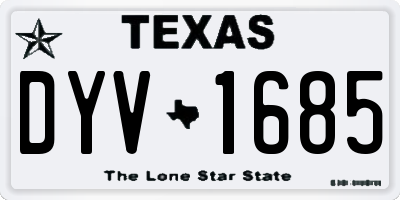 TX license plate DYV1685