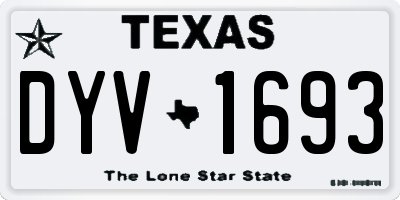 TX license plate DYV1693