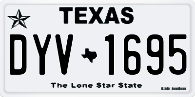 TX license plate DYV1695