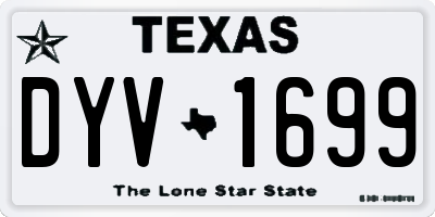 TX license plate DYV1699