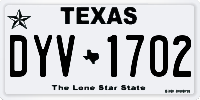 TX license plate DYV1702