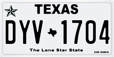 TX license plate DYV1704