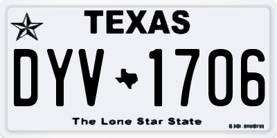 TX license plate DYV1706