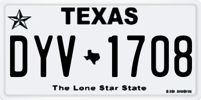 TX license plate DYV1708