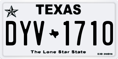 TX license plate DYV1710
