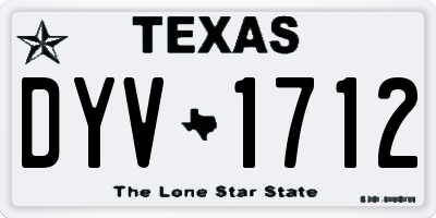 TX license plate DYV1712