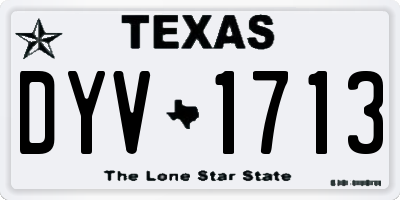 TX license plate DYV1713