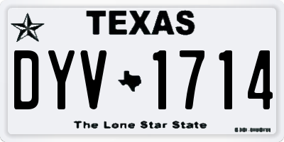 TX license plate DYV1714