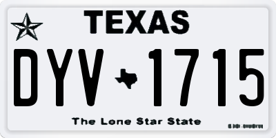 TX license plate DYV1715