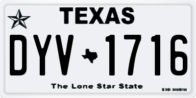 TX license plate DYV1716
