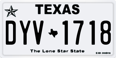 TX license plate DYV1718