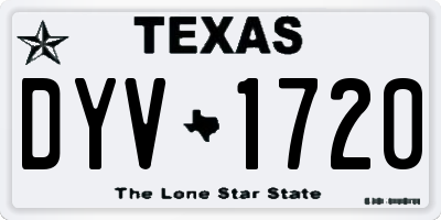 TX license plate DYV1720