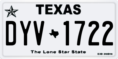 TX license plate DYV1722