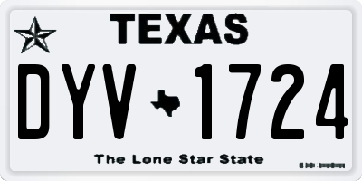 TX license plate DYV1724