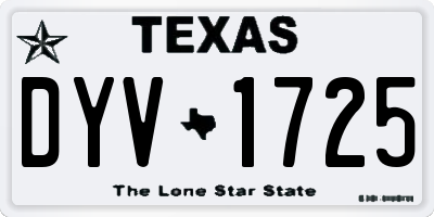 TX license plate DYV1725