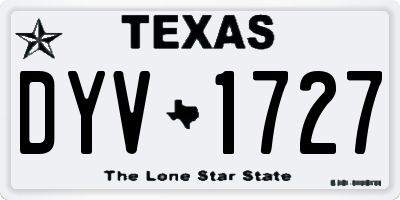 TX license plate DYV1727
