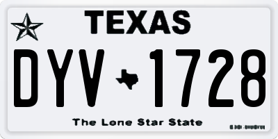 TX license plate DYV1728