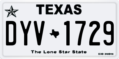 TX license plate DYV1729