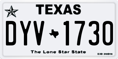 TX license plate DYV1730