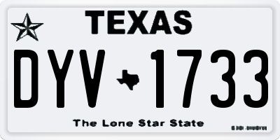 TX license plate DYV1733