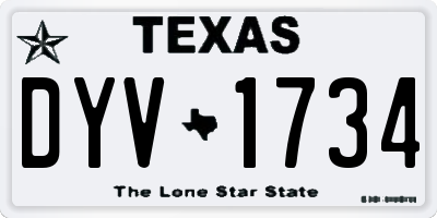 TX license plate DYV1734