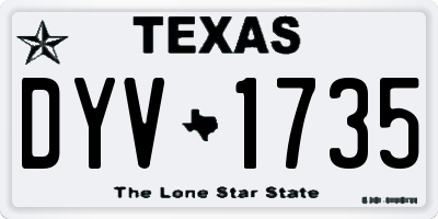TX license plate DYV1735