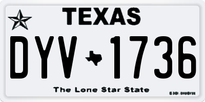 TX license plate DYV1736