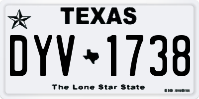 TX license plate DYV1738
