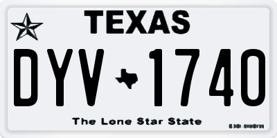TX license plate DYV1740
