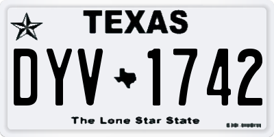 TX license plate DYV1742