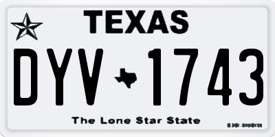 TX license plate DYV1743