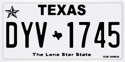 TX license plate DYV1745