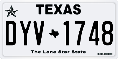 TX license plate DYV1748