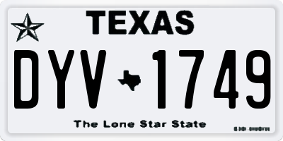 TX license plate DYV1749