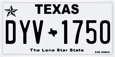 TX license plate DYV1750