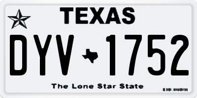 TX license plate DYV1752