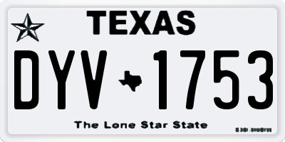 TX license plate DYV1753