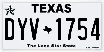 TX license plate DYV1754