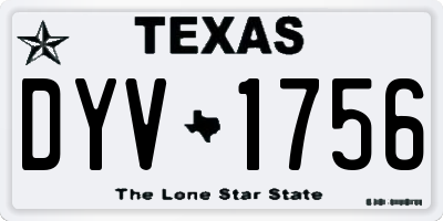 TX license plate DYV1756