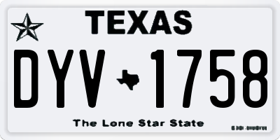TX license plate DYV1758