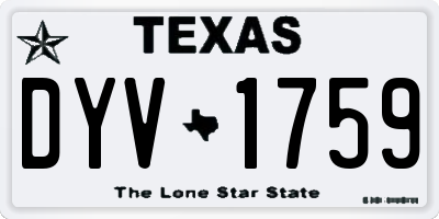 TX license plate DYV1759