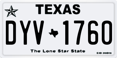 TX license plate DYV1760