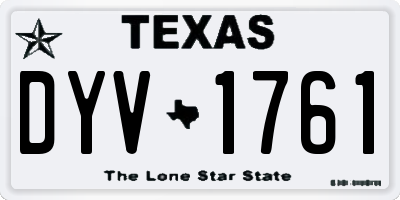 TX license plate DYV1761