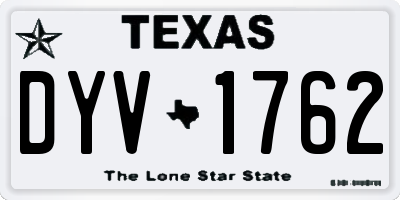 TX license plate DYV1762