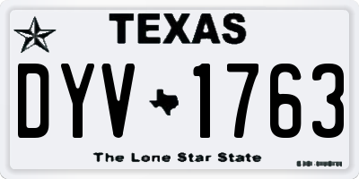 TX license plate DYV1763