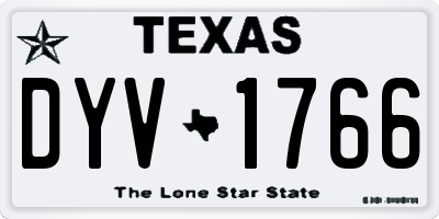 TX license plate DYV1766