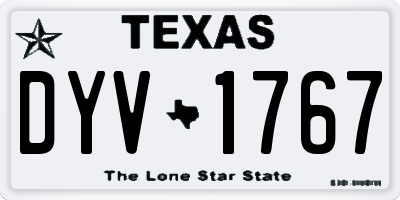 TX license plate DYV1767