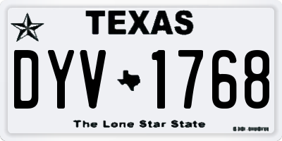 TX license plate DYV1768