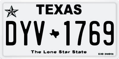 TX license plate DYV1769